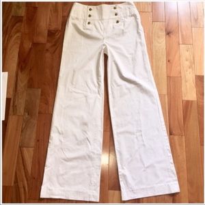 Ralph Lauren High Waisted White Sailor Trousers